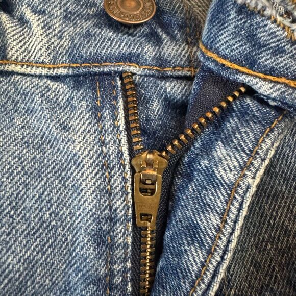 Levi’s 550 Denim Jean Shorts Size 33 Classic Zip Up Fly Relaxed Fit Orange Tab - Picture 4 of 11